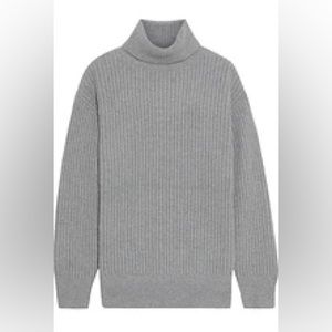 Iris & Ink grey Astrid ribbed wool-blend turtleneck sweater, worn once, small
